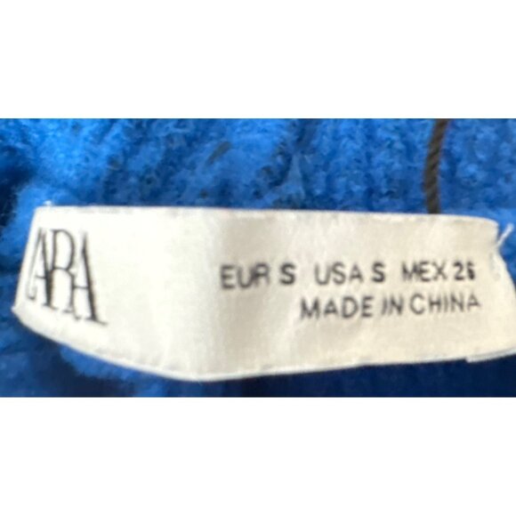 2/$30 ZARA Blue Turtleneck Sweater Small Soft Acrylic Blend Dolman Sleeve Ribbed - Picture 5 of 16